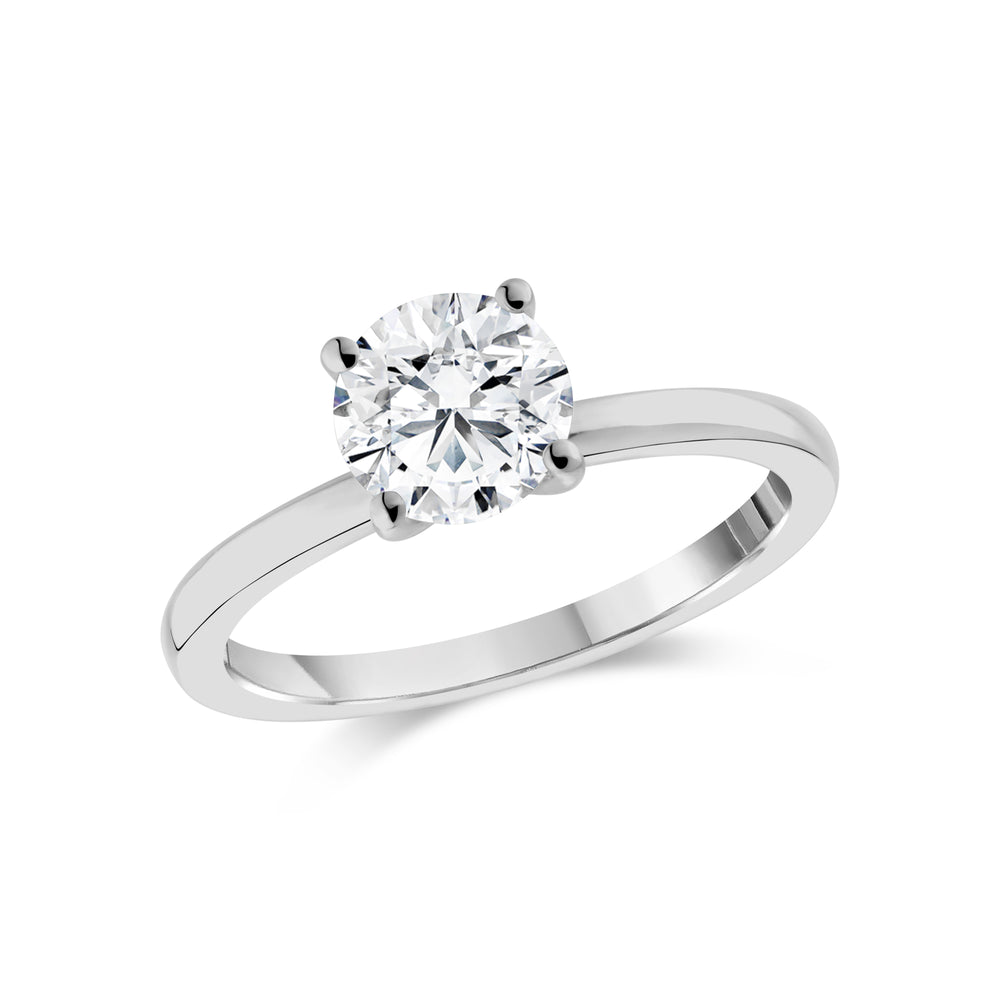 Bague de fiançailles solitaire en diamant rond de 1,00 ct cultivé en laboratoire